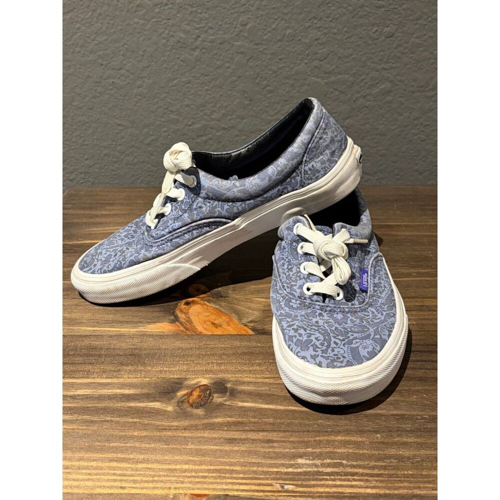 Vans Era Blue Floral Pattern Sneakers 7.5